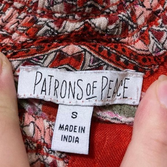 Patrons Of Peace Floral Off Shoulder Button Front Floor Length Maxi Dress Small - Picture 6 of 8